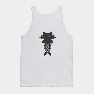 Pisces Cat Zodiac Sign (Black and White) Tank Top